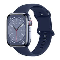 BStrap Smooth Silicone szíj Apple Watch 42/44/45mm, navy blue