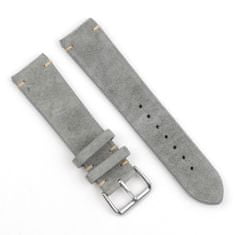 BStrap Suede Leather szíj Samsung Galaxy Watch 3 41mm, gray