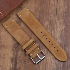 BStrap Suede Leather szíj Xiaomi Watch S1 Active, brown