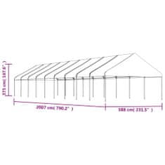 Vidaxl fehér polietilén pavilon tetővel 20,07 x 5,88 x 3,75 m 3155525