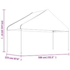 Vidaxl fehér polietilén pavilon tetővel 20,07 x 5,88 x 3,75 m 3155525