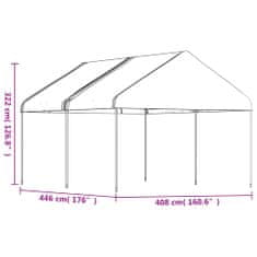 shumee fehér polietilén pavilon tetővel 4,46 x 4,08 x 3,22 m