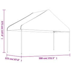 Vidaxl fehér polietilén pavilon tetővel 17,84 x 5,88 x 3,75 m 3155524