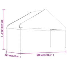 shumee fehér polietilén pavilon tetővel 4,46 x 5,88 x 3,75 m