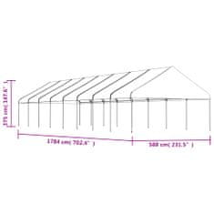Vidaxl fehér polietilén pavilon tetővel 17,84 x 5,88 x 3,75 m 3155524