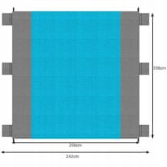 Trizand 21209 Nepromokavá plážová podložka s kolíky 208 x 208 cm modrošedá