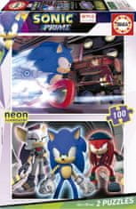 EDUCA Világító puzzle Sonic Prime 2x100 darab