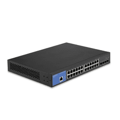 Linksys LGS328C-EU hálózati kapcsoló Vezérelt L3 Gigabit Ethernet (10/100/1000) Fekete, Kék (LGS328C-EU)