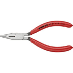 Knipex Fél-kerek csőrű fogó vágóéllel (Rádiófogó) 125 mm, hegyes, lapos pofa, 25 01 125 (25 01 125)