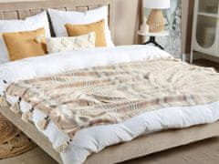 Beliani Bézs pamut ágytakaró 130 x 170 cm YARSELI