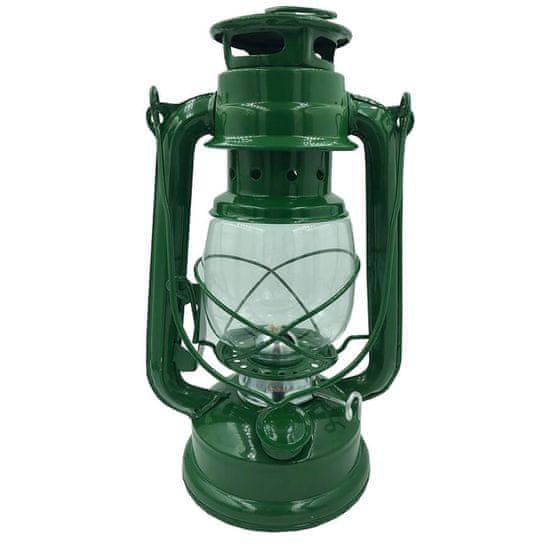 INNA Petróleum lámpa kanóccal 24cm zöld