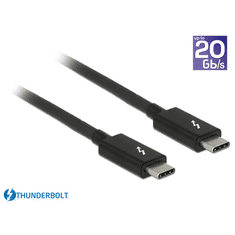 DELOCK kábel Thunderbolt 3 USB-C male / male összekötő passzív 5A 1m fekete (84845)