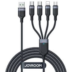 Joyroom 4in1 kábel USB - 2x USB-C / Lightning / Micro USB 3.5A 1.2m, fekete