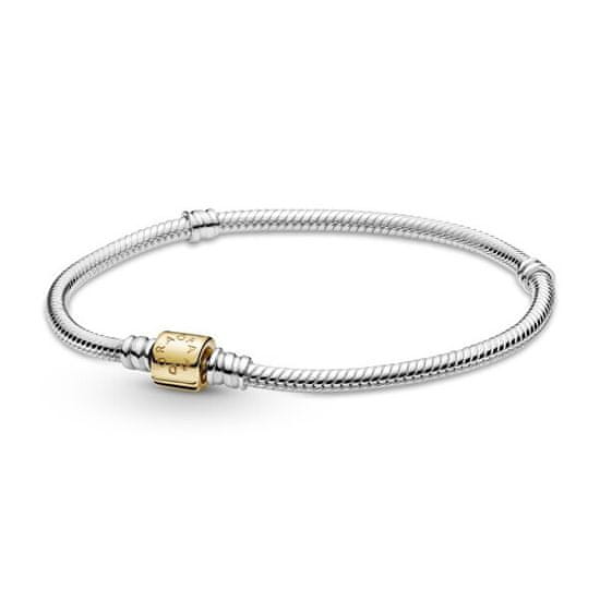 Pandora Elegáns ezüst karkötő arany csattal 599347C00