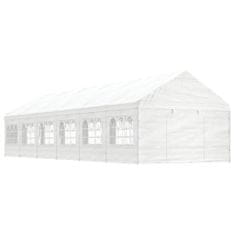 shumee fehér polietilén pavilon tetővel 13,38 x 4,08 x 3,22 m