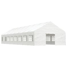 shumee fehér polietilén pavilon tetővel 17,84 x 5,88 x 3,75 m