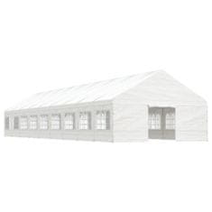shumee fehér polietilén pavilon tetővel 20,07 x 5,88 x 3,75 m