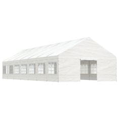 shumee fehér polietilén pavilon tetővel 15,61 x 5,88 x 3,75 m