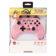 Konix Be Funky Rózsaszín USB Gamepad Nintendo Switch, PC (KX-UNIK-SW-PAD-FUNKY)