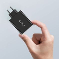 Tech-protect GaN hálózati töltő adapter USB / 3x USB-C 100W PD QC, fekete