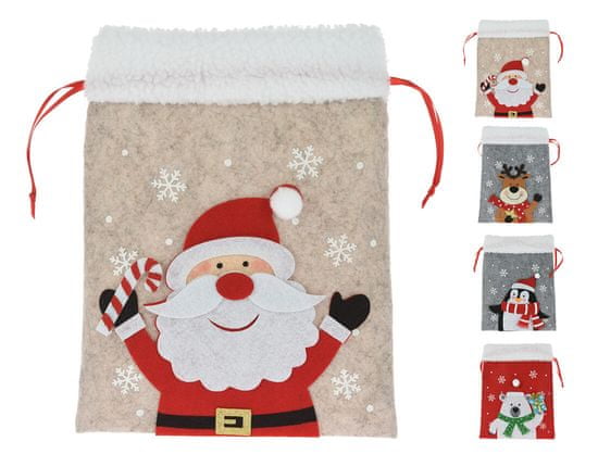 STREFA Karácsonyi táska, karácsonyi 26cm filc mix dekorációval