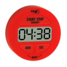 TFA Digitális percóra stopperórával átmérő 5,5cm piros