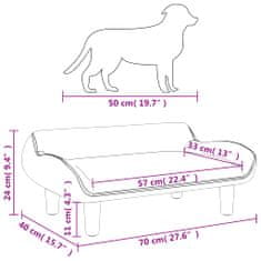 Greatstore tópszínű szövet kutyaágy 70 x 40 x 24 cm