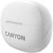 Canyon TWS-8 BT fejhallgató mikrofonnal, BT V5.3 JL 6976D4, 470mAh+40mAh tok 32 óráig, fehér színben