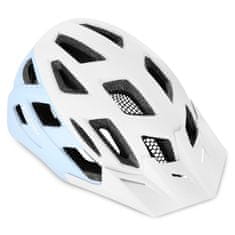Spokey POINTER Kerékpáros sisak LED villogó lámpával, 58-61 cm, fehér-kék