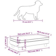 Vidaxl szürke műbőr kutyaágy hosszabbítóval 100 x 50 x 30 cm 172029