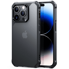 ESR Apple iPhone 14 Pro Max, Szilikon tok, műanyag hátlappal, légpárnás sarok, közepesen ütésálló, Air Armor, áttetsző/fekete (RS141826)