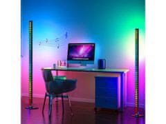 Aktív LED állólámpa zene móddal AC1 122cm WiFi RGB, fekete