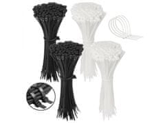 sarcia.eu Poliamid kötegzőszalagok, fekete+fehér kábelkötegzők 250x3,6mm 400 darab