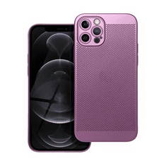 TokShop Apple iPhone 12 Pro, Műanyag hátlap védőtok, légáteresztő, lyukacsos minta, Breezy, lila (G142578)