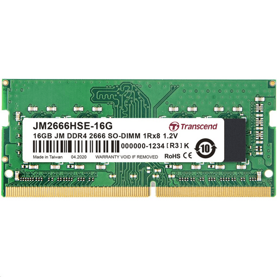 Transcend 16GB 2666MHz DDR4 Notebook RAM CL19 (JM2666HSE-16G) (JM2666HSE-16G)