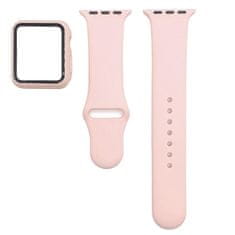 BStrap Silicone szíj s puzdrom na Apple Watch 44mm, pink