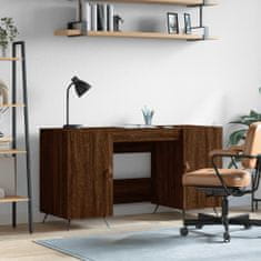 Greatstore barna tölgyszínű szerelt fa íróasztal 140 x 50 x 75 cm