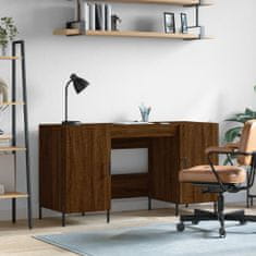 Greatstore barna tölgyszínű szerelt fa íróasztal 140 x 50 x 75 cm