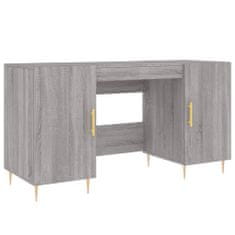 Greatstore szürke sonoma színű szerelt fa íróasztal 140x50x75 cm