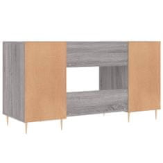 Greatstore szürke sonoma színű szerelt fa íróasztal 140x50x75 cm