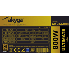 Akyga ULTIMATE 800W tápegység (AK-U4-800) (AK-U4-800)