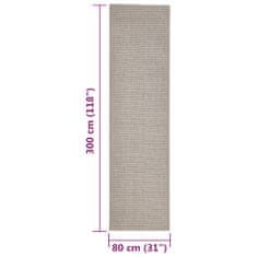 shumee homokszínű szizálszőnyeg kaparófához 80 x 300 cm