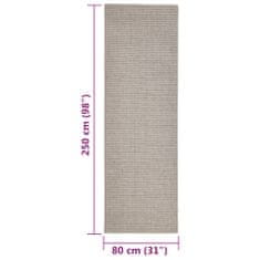shumee homokszínű szizálszőnyeg kaparófához 80 x 250 cm
