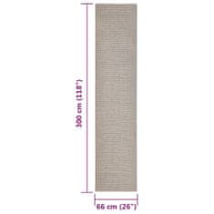 shumee homokszínű szizálszőnyeg kaparófához 66 x 300 cm