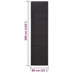 shumee fekete szizálszőnyeg kaparófához 80 x 300 cm