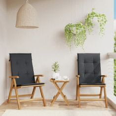 shumee 2 db tömör tíkfa dönthető kerti szék párnával