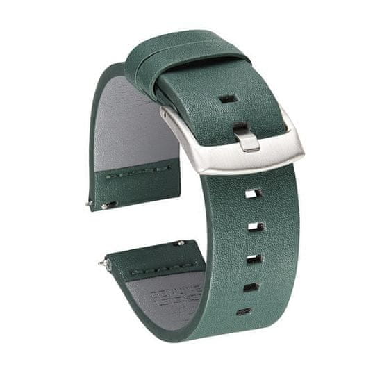 BStrap Fine Leather szíj Samsung Galaxy Watch 3 41mm, green