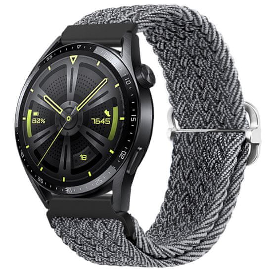 BStrap Braid Nylon szíj Huawei Watch GT2 Pro, gray black