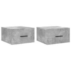 Vidaxl 2 db betonszürke falra szerelhető éjjeliszekrény 35x35x20 cm 829861