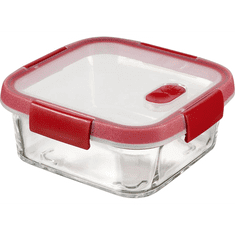 CURVER Smart Cook üveg ételtartó szögletes 0,7l piros (235706) (C235706)